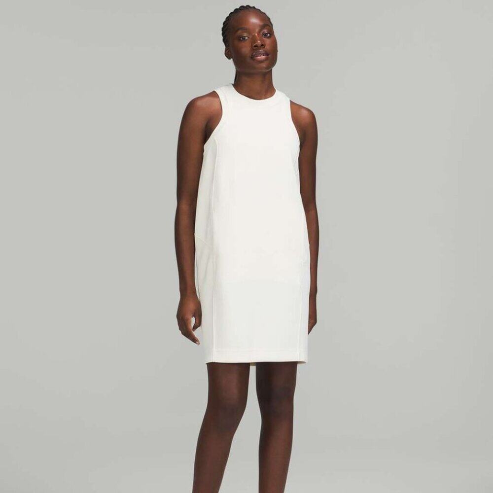 Lululemon Softstreme Back In Action Dress Lemon Sorbet Creme Size 14 NEW $128